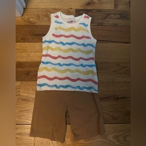 Kids' Colorful Wave Tank Top and Matching Shorts Set